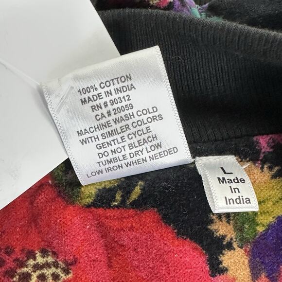 parsley & sage full zip quail bird boho art to wear Velour jacket Size L - Picture 7 of 8